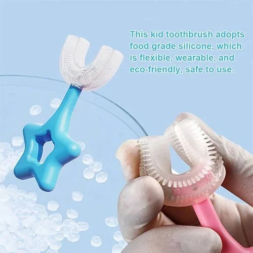 🦷 Brosse à dents en silicone douce pour bébé – Forme en U
