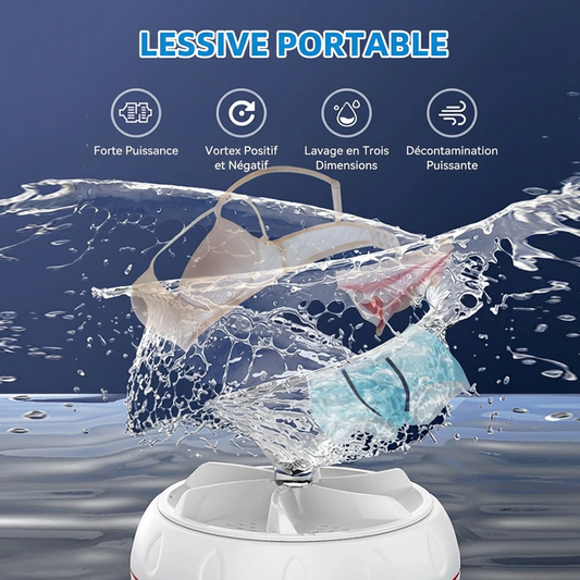 🧺 Mini Machine à Laver Portable à Rotation Ultrasonique Puissante (60W)